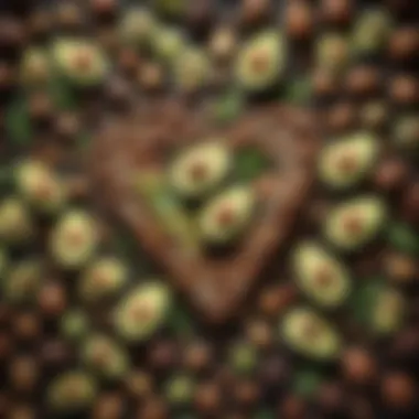 Heart-Healthy Food Selection Vibrant assortment of heart-healthy foods including avocados and nuts