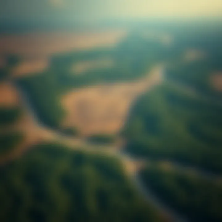 Impact of Deforestation on Climate Patterns Aerial view of deforested land