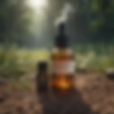 Nature and Essential Oils A natural landscape with essential oil diffusing in the air