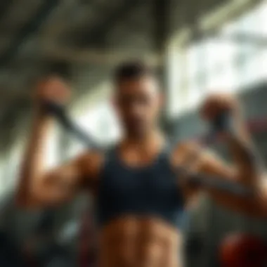 An athlete performing low intensity strength training with resistance bands