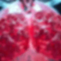 Detailed illustration of malignant breast tumour pathology