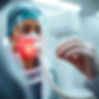 Medical professional conducting a swab test