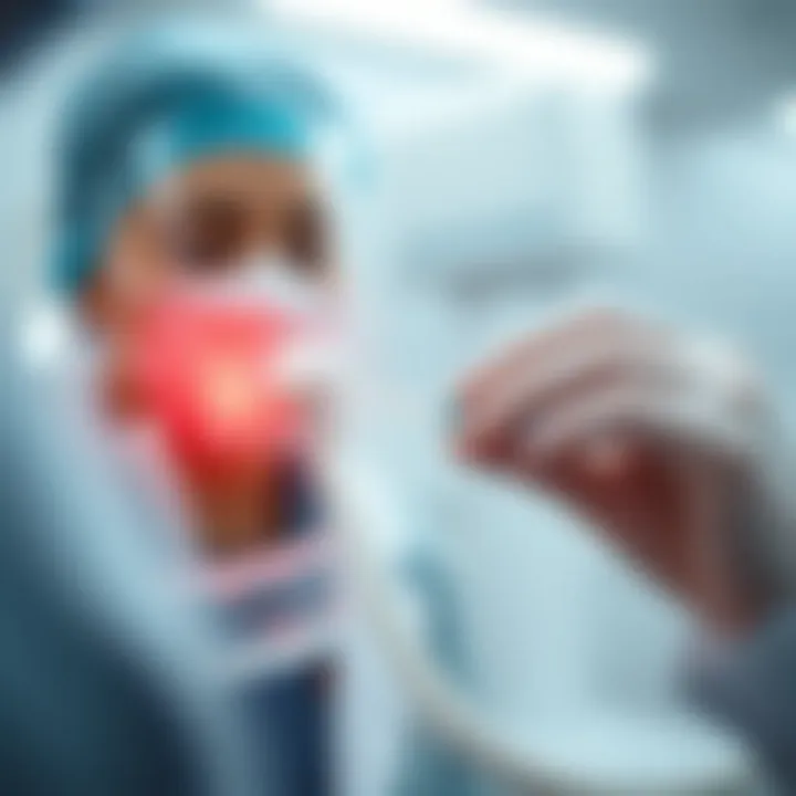 Medical professional conducting a swab test