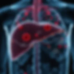 Diagram illustrating liver metastasis pathways