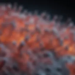 An illustration representing MRSA bacteria under a microscope