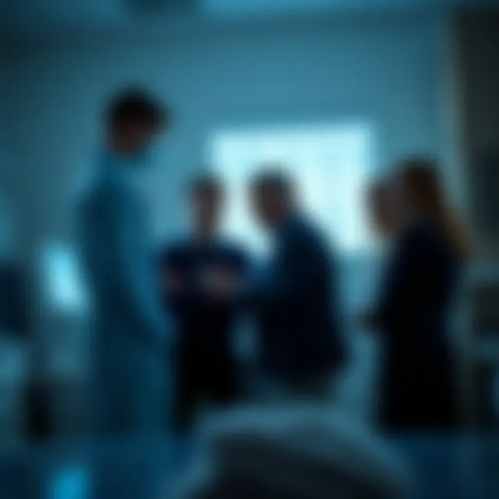 Multidisciplinary team collaborating on a complex neuroendocrine tumor case.