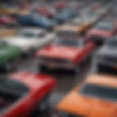 A Collection of Automotive Legacies Group of muscle car urns representing different classic models