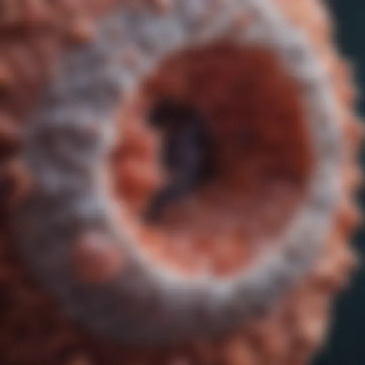 Microscopic view of squamous cell carcinoma in lung tissue