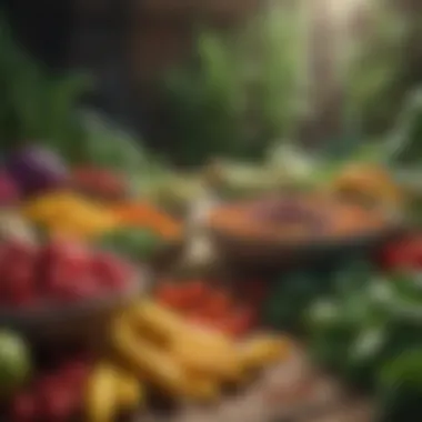 Vibrant Plant-Based Nutrition A colorful array of plant-based foods