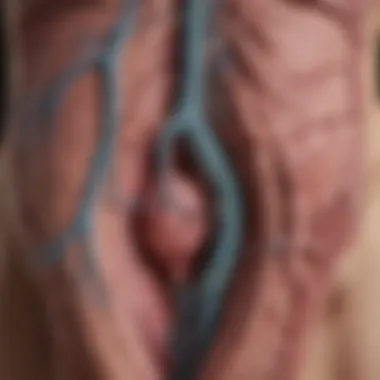 Anatomical Overview of Perirectal Lymph Nodes Illustration showing the anatomical location of perirectal lymph nodes in relation to prostate