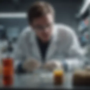 Scientific Research on Plastic-Degrading Bacteria Researcher studying bacterial samples in a laboratory