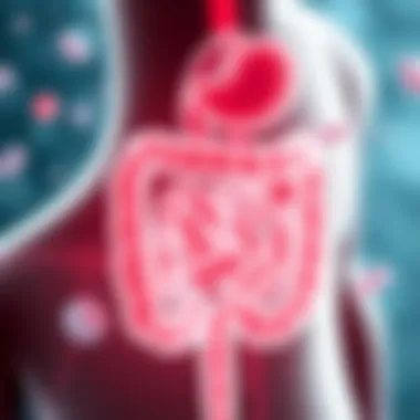 Illustration of gut microbiota highlighting the role of probiotics in digestive health