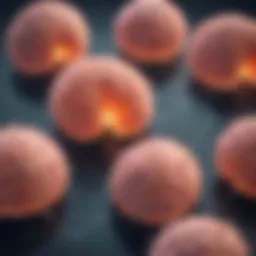 Detailed illustration of glioblastoma cells under radiotherapy