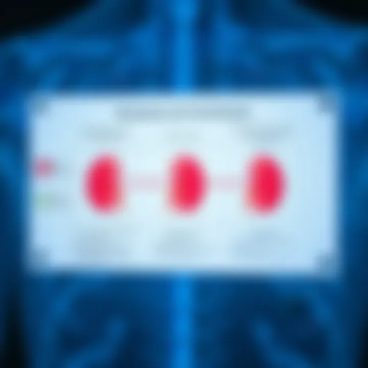 Diagram illustrating the relationship between renal function and test results
