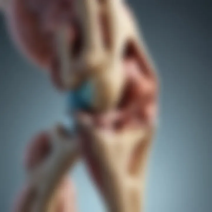 An illustration depicting the anatomy of a healthy knee joint