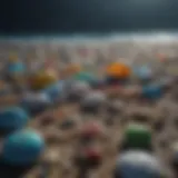 An artistic representation of plastic pollution in oceans