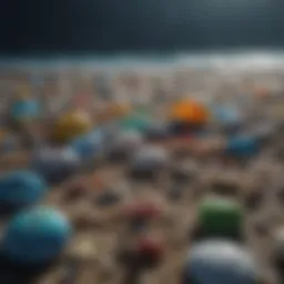 An artistic representation of plastic pollution in oceans