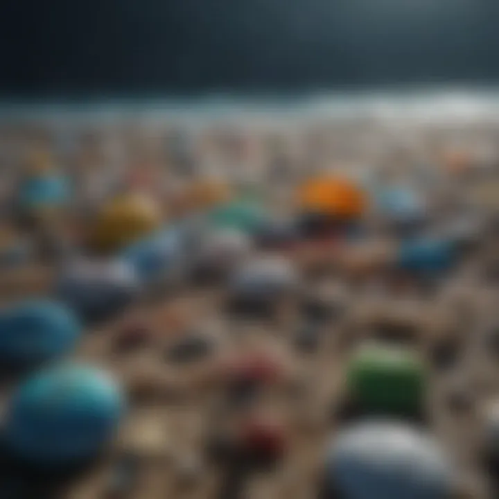 An artistic representation of plastic pollution in oceans