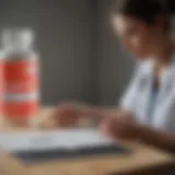 Pregnant woman discussing medication with her doctor