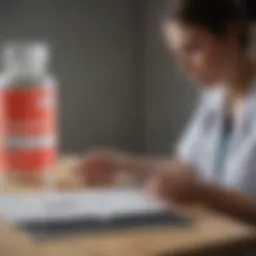 Pregnant woman discussing medication with her doctor