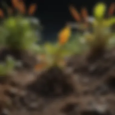 Microscopic view of soil nutrients