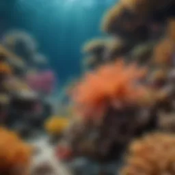 Vibrant coral reef teeming with diverse marine species