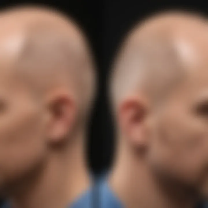 Visual comparison of hair loss patterns in alopecia and androgenetic alopecia