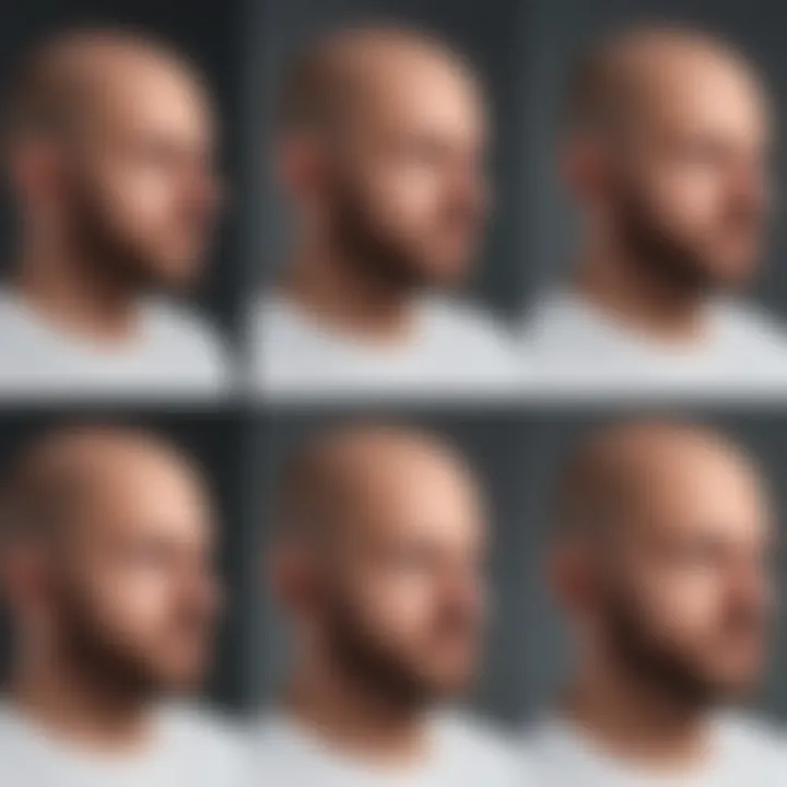 Infographic showing treatment options for alopecia and male pattern baldness