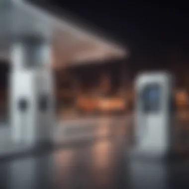 Charging Infrastructure for Electric Vehicles Electric vehicles charging at a modern station