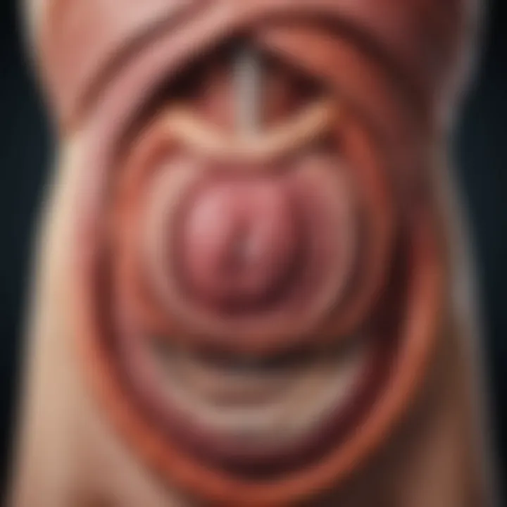 Illustration showing the interaction of the duodenum with other digestive organs