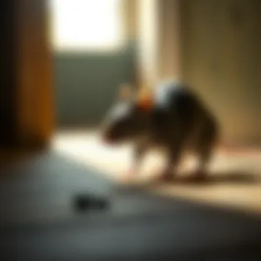 Cautious Rat in Bright Light A rat cautiously navigating through a brightly lit area