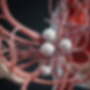 Illustration showing the mechanism of action of low dose aspirin on blood vessels