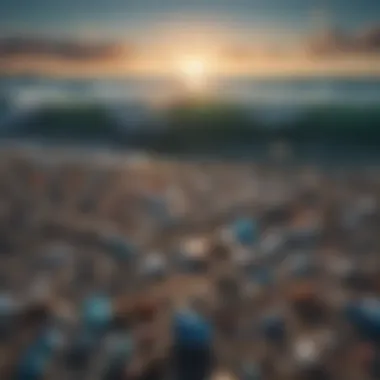 Plastic Pollution in Our Oceans A vast expanse of ocean littered with plastic waste