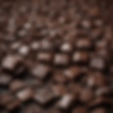 Rich Texture of Dark Chocolate Close-up of dark chocolate pieces showcasing their rich texture and color