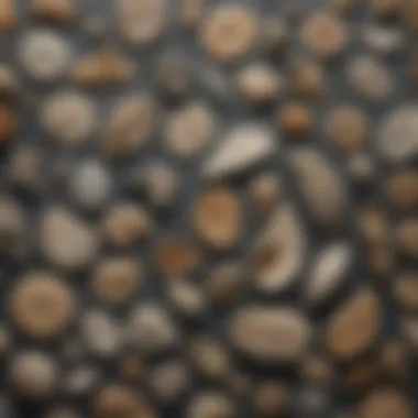 Detailed representation of various bird fossils