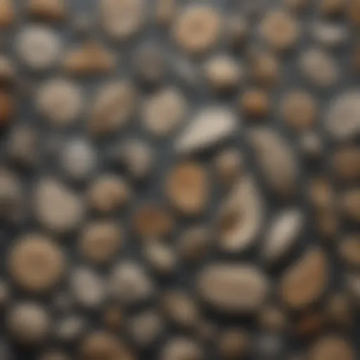 Detailed representation of various bird fossils