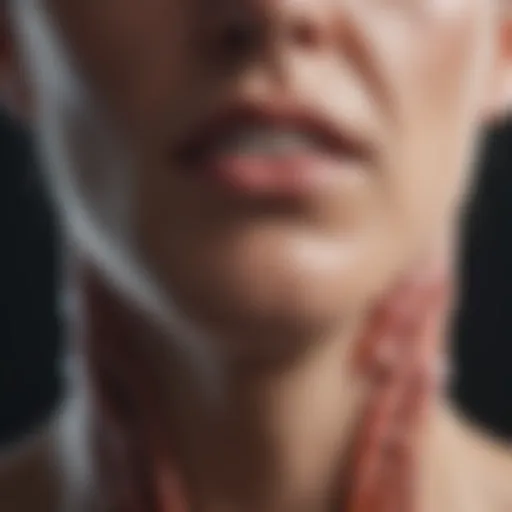 Thyroid gland illustration highlighting dysfunction