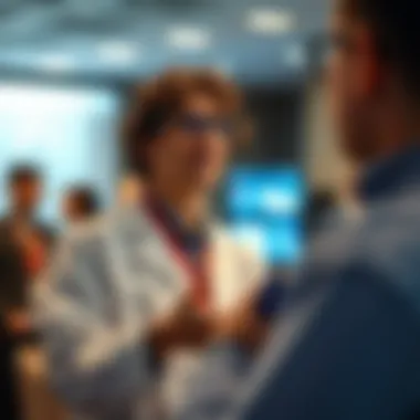 Presenting Research Findings Postdoctoral researcher presenting findings at a conference