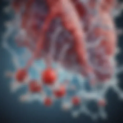 Illustration of the molecular structure of sildenafil citrate and its interaction with cardiovascular pathways