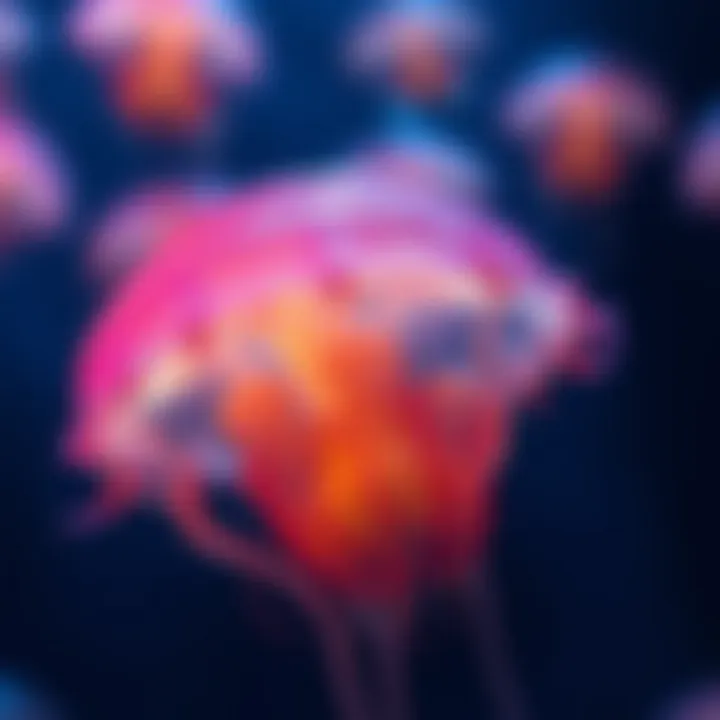 Ecological Role of Sleeping Jellies An illustration showcasing the ecological role of sleeping jellies