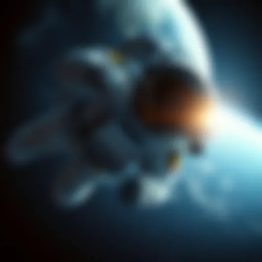 Astronaut floating in space with Earth in the background