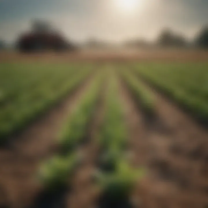Agricultural field treated with triazine herbicides