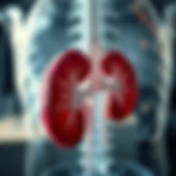 An anatomical diagram illustrating the kidneys and their structure