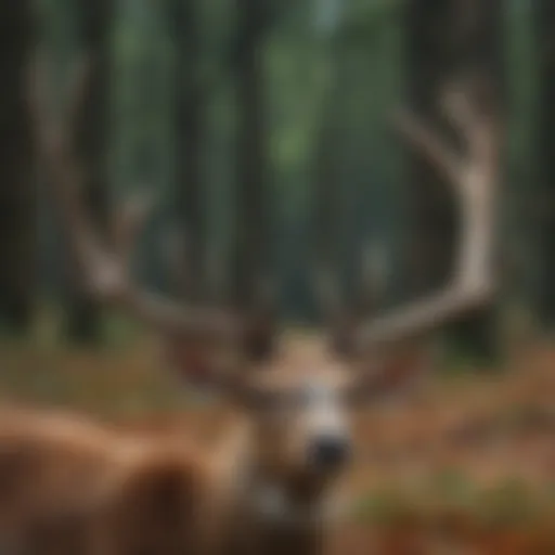 A close-up of growing antlers on a young deer.