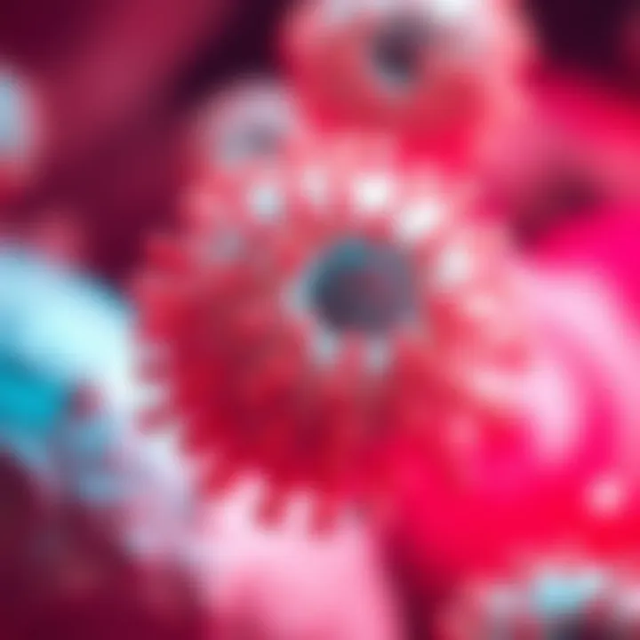 Visual representation of breast and ovarian cancer cells associated with BRCA mutations