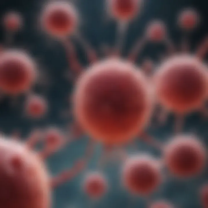 Illustration depicting cancer cells in the bloodstream