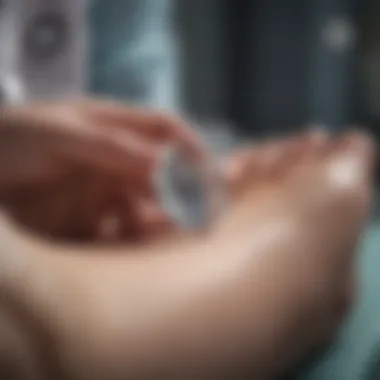 A medical professional examining test results related to pregnancy.