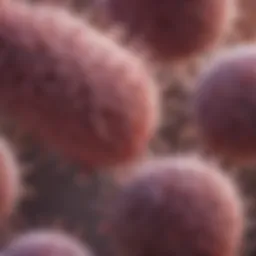 Illustration of follicular cancer cells under a microscope
