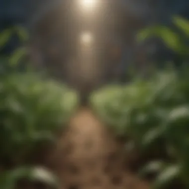 Illustration representing the genetic modification process in crops