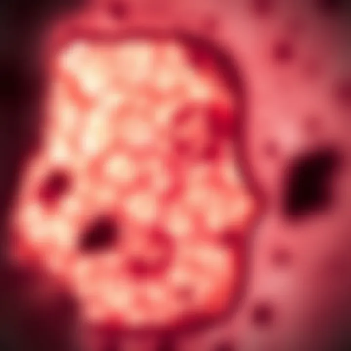 Microscopic view of tissue affected by HIV